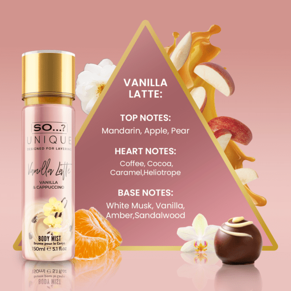 SO…? Unique Women  Vanilla Latte Body Mist  150ml