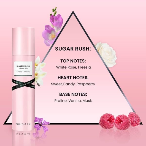 Miss So…? Womens Twighlight Kiss, Sugar Rush, Starlet Perfume Mist Mixed Bundle 140ml (3 Pack)