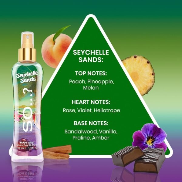 So…? Summer Escapes Body Mist Mixed Fragrance Bundle 200ml (Pack of 3) Bali Breeze, Hawaiian Honey, Seychelle Sands.