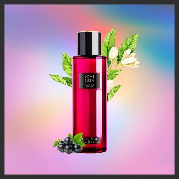 Aoura London Womens Love Rush, Pretty Woman, Midnight Passion Body Mist Mixed Fragrance Spray 220ml Bundle (Pack of 3)