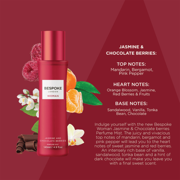 Bespoke Woman Jasmine & Chocolate Berries Perfume Mist for Women 140ml